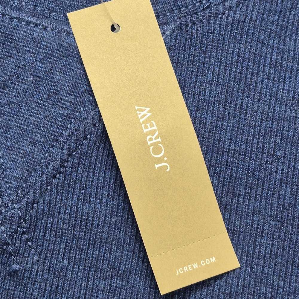 J.Crew Oarsman Sweater Mens Large Blue 100% Cotton Textured Long Sleeve Pullover - Picture 5 of 16